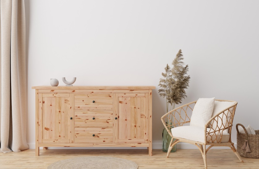 Pine drawers and chair